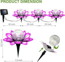LEWIS&WAYNE Solar Garden Lights Outdoor, 3 Pcs Purple Lotus Flower Pathway Lamps with Cool White Crackle Glass Globe Led Lights for Patio Pathway Yard Balcony Garden Decorations by CozyNest Decor