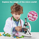 2400X Kids Microscope Science Kit - Handheld Microscope for Kids with Prepared Slides Metal Body LED Light Carrying Box Educational Compound Toy Set for Children Ages 8-12 5 Year Old Boys & Girls Gift by TinyTreasures Baby Boutique