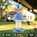 Birdream Hummingbird Feeder for Outdoors Hanging, 20oz Hummingbird Feeders with 5 Bee Guard Feeding Ports & Built-in Ant Moat Brush Leak-Proof for Outside Gifts for Women - Blue by GreenHaven Gardens
