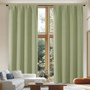 Simplebrand Ava Sage Green Blackout Curtains for Patio 108 Inches Long 2 Panels Set, Solid Thermal Insulated Room Darkening Rod Pocket Window Treatment Curtains Blackout Drapes, W50 x L108 Inch by TinyTreasures Baby Boutique