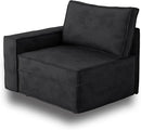 HOOOWOOO Modular Sectional Sofa Couch,Matching Free Combination Cloud Couch Left Arm Chair(Black Corduroy) by CozyNest Decor