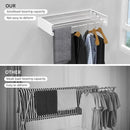 Wall Mounted Drying Rack for Laundry 23.6'', Folding Drying Rack Clothing Wall Mount with 4 Rods, Space Saving for Indoor Outdoor Bathroom Balcony (White, 23.6'') by CozyNest Decor