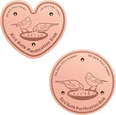 2-Pack 99.99% Pure Copper Bird Bath Purification Disk,Copper Disc with Stable Triple-Point Support,Fits All Outdoor Bird Baths(Heart-Shaped&Round) by GreenHaven Gardens