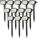 Solar Spot Lights Outdoor Waterproof IP65, 12 Pack Landscape Spotlights with 46 LEDs, 3 Modes Auto On/Off Solar Powered Flood Lights for Outside Pathway, Yard, Garden, Walkway (Cool White) by CozyNest Decor