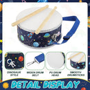 Boao 1 Pc Kids Drum Set, 8 Inch Toddler Drum Wooden Toy with Adjustable Strap and 4 Drumsticks, Educational Sensory Musical Instrument for Toddlers Kid Baby Boys Girls Gift (Space) by TinyTreasures Baby Boutique