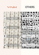 YnM Chunky Throw Blanket, Hand Knitted with Chenille Yarn, Skin Friendly, Ventilated and Breathable, Machine Washable, Home Décor Piece for Couch, Sofa and Bed (Butter Cream, 30x40 Inch) by CozyNest Decor