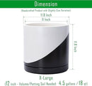 D'vine Dev 12 Inch Ceramic Planter Pot with Drainage Hole and Saucer, Indoor Cylinder Round Planter Pot, Oblique Monochrome Black and White, 94-O-F-K by GreenHaven Gardens