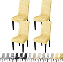 JQinHome Pattern Chair Covers for Dining Room Set of 6, High Stretch Removable Washable Parsons Chair Slipcover for Home Party Hotel Wedding Ceremony (Quicksand Beige,6PCS) by CozyNest Decor