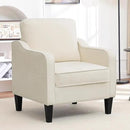 Accent Chair for Living Room, Mid Century Modern Reading Chair for Bedroom, Upholstered Armchair with Side Pockets, Comfy Single Sofa Side Chair for Office, Apartment, Small Room, Beige by CozyNest Decor