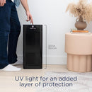 Medify MA-40 UV Light Air Purifier with True HEPA H14 Filter | 1,793 ft² Coverage in 1hr for Wildfires Smoke, Odors, Pollen, Pets | Removal to 0.1 Microns | Black, 1-Pack by TinyTreasures Baby Boutique