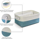 TcaFmac Organization and Storage Basket for Gifts Empty - 12x8x5.2 inch Small 6 Pack Collapsible Storage Basket for Organizing, Fabric Storage Bins for Toy Books Shelves(White & Green) by CozyNest Decor