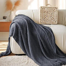 inhand Knit Graphite Grey Throw Blanket for Couch, Soft Living Room Home Decor Knitted Twin Size Blanket, Outdoor Lightweight Breathable Summer Blanket, Farmhouse Warm Woven Decorative, 60"x80" by CozyNest Decor