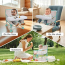 Tiny Marvels Portable 3-in-1 Baby Booster Seat, Cozy Floor Seat, Feeding Seat with Tray, Compact Foldable Toddler Booster with Child Safety Belt Carry Bag, Perfect for Travel (Cream Confetti) by TinyTreasures Baby Boutique