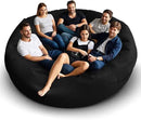 Bean Bag Chair for Adults 8FT,Soft Removable Cover for Teens/Girls Bedroom,Fluffy Giant Round Floor Beanbag Lounger Chairs (No Filler,Black) by CozyNest Decor