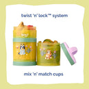 Whiskware Bluey Stackable Snack Containers for Kids and Toddlers, 3 Stackable Snack Cups for School and Travel, Bluey and Bingo, So Relaxing! by TinyTreasures Baby Boutique