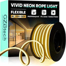 GZBtech Flexible LED Neon Rope Lights 33FT,AC 110-120V Waterproof Strip Light, 120 LEDs/M Cuttable Connectable Neon Lighting for Indoor Outdoor Home Decor/Commercial Building Use-Warm White 10M by CozyNest Decor