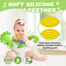 Baby Toys 0 to 12 Months, Musical Stuffed Animal Activity Soft Toys with Multi-Sensory Crinkle, Rattle and Textures, Infant Tummy Time Toys for Newborn Boys Girls, Seahorse, Green by TinyTreasures Baby Boutique