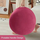 MeMoreCool Round Stuffed Pouf Ottoman Foot Rest, Floor Pouf Foot Stool with Soft Foam Chunk Filling, Small Round Ottoman Footstool Circle Footrest for Living Room by CozyNest Decor
