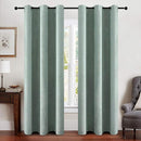 MIULEE Linen Blackout Curtains and Drapes 100% Room Darken Thermal Insulated Grommet Window Panels with Coating 2 PCs W 42 x L 84 inches Seafoam Green by TinyTreasures Baby Boutique