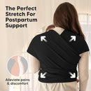 KeaBabies Baby Wrap Carrier - All in 1 Original Baby Carrier Newborn to Toddler Sling, Easy to Wear, Hands Free Bonding, Lightweight, Breathable Infant Wraps (Trendy Black) by TinyTreasures Baby Boutique