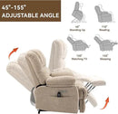Large Power Lift Recliner Chair with Massage and Heat for Elderly, Ergonomic Backrest, Infinite Adjust, 2 Side Pockets,USB and Type-C Ports, Chenille Beige by CozyNest Decor