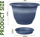 10 Inch Plant Pots with Drainage Hole - Lightweight Flower Pots for Herbs and Flowers - Home Decor Plastic Planters for Indoor Outdoor Plants- Pack of 4 (Blue, 10 inch) by GreenHaven Gardens