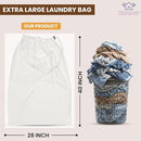 LFH Home Cotton Canvas Extra Large Laundry Bag with Handle, Heavy Duty Drawstring Closure Washable Laundry Bags School Travel, Home, Hotel, College Dorm, Organizer Sack, Toys Clothes 28x40-White by TinyTreasures Baby Boutique