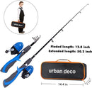 Urban Deco Kids Fishing Pole Set Portable Telescopic Kids Fishing Rod and Reel Combo Kit with Tackle Box for Beginners, Boys,Girls,Youth,Children by TinyTreasures Baby Boutique