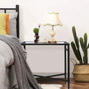 Black End Table, Rectangle Side Table with Mirrored Top, Modern Metal End Table, Small Narrow Side Table for Living Room, Balcony, 22" L x 12.4" W x 24" D by CozyNest Decor