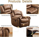 CANMOV Leather Recliner Chair Set of 2, Classic and Traditional Manual Recliner Chair with Comfortable Arms and Back,Manual Single Recliner Sofa for Living Room, Nut Brown by CozyNest Decor