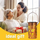 4 Packs Solar Lanterns Outdoor Hanging Lantern Lights, 4 Hummingbird Hollowed-Out Metal Decor Lantern, Waterproof LED Decorative Garden Light Gifts