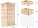 CREWORKS 5 Layer Bee Hive, Beehive for Honey, Bee Box Beekeeping Supplies, Hive Kit for Starter Beekeeper (No Frames)