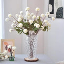 Faux White Kiku Flower, 10 Stems with 5 Heads Each & 4 Branches Eucalyptus Stems, Artificial Small Mini Chrysanthemum Flowers for Aesthetic Room Decor, Floral Arrangements Centerpiece by CozyNest Decor