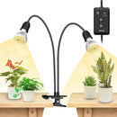 SANSI LED Grow Lights for Indoor Plants, Lifetime Free Bulb Replacement, 300W Full Spectrum Dual Gooseneck Clip Plant Grow Light, Plant Light with Timer 4/8/12 Hrs, High PPFD Growing Power Grow Lamp by GreenHaven Gardens