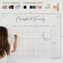 Personalized Clear Acrylic Calendar for Wall, Calendar Whiteboard for Wall, Dry Erase Wall Calendar, Wall Calendar Organizer System for Home (Cursive, Jade, 47.5"W x 36"H) by TinyTreasures Baby Boutique