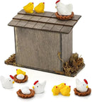 Nicunom 20Pcs Miniature Retro Wooden Chick Coop, Mini Family Chickens, Hen, Chick, Egg, Chicken Nest Ornament for Fairy Garden Accessories, Micro Landscape Lawn Decor by GreenHaven Gardens