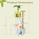 71 Inch Cat Tree Multi-Level Aesthetic Beach-Themed Kitten Tower-Colorful