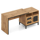 71-Inch Computer Table with Open Compartments and Drawers by LJGDeals