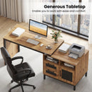 71-Inch Computer Table with Open Compartments and Drawers by LJGDeals