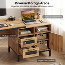 71-Inch Computer Table with Open Compartments and Drawers by LJGDeals
