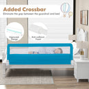 71 Inch Extra Long Swing Down Bed Guardrail with Safety Straps