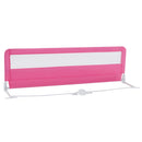 71 Inch Extra Long Swing Down Bed Guardrail with Safety Straps-Pink