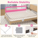 71 Inch Extra Long Swing Down Bed Guardrail with Safety Straps-Pink
