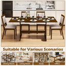 71 Inch Farmhouse Dining Table Wooden Kitchen Table for 6-8 with Rubber Wood Legs-Walnut by LJGDeals