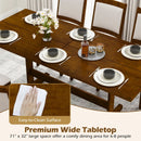 71 Inch Farmhouse Dining Table Wooden Kitchen Table for 6-8 with Rubber Wood Legs-Walnut by LJGDeals
