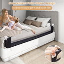 71-Inch Foldable Bed Rail Swing Down Baby Bed Guard Rail with Adjustable Safety Strap-Blue