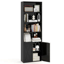 71 Inch Freestanding Bookshelf with 6 Shelves and 2-Door Cabinet by LJGDeals