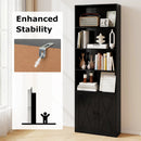 71 Inch Freestanding Bookshelf with 6 Shelves and 2-Door Cabinet by LJGDeals