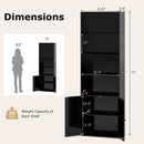 71 Inch Freestanding Bookshelf with 6 Shelves and 2-Door Cabinet by LJGDeals