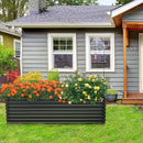 71 Inch Galvanized Metal Raised Garden Bed for Garden Backyard-Dark Gray by LJGDeals